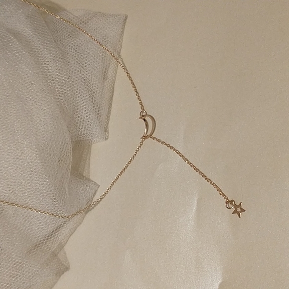 Jewelry - Gold Moon and Star Y Necklace!
